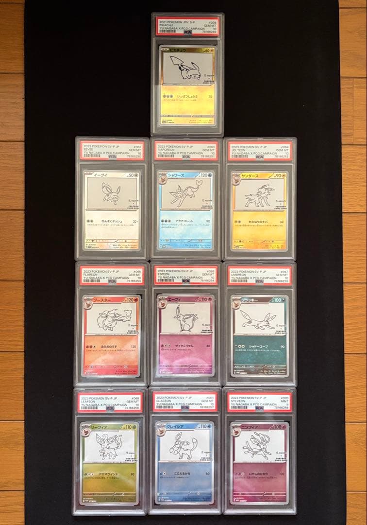 長場雄 ブイズ ピカチュウ プロモ 10連番セット psa9 psa10