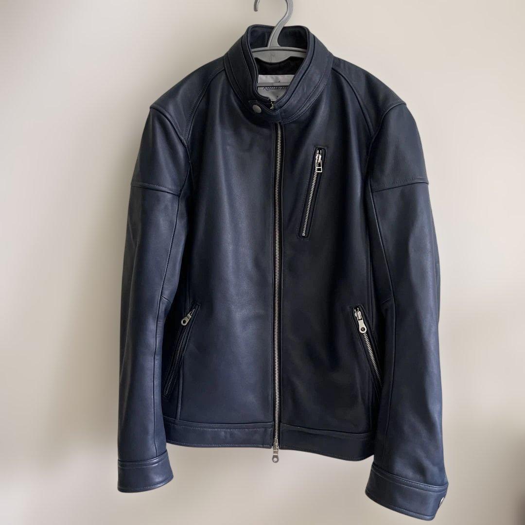 RATTLE TRAP ダークブルー レザー シングルライダースジャケット Ｍ