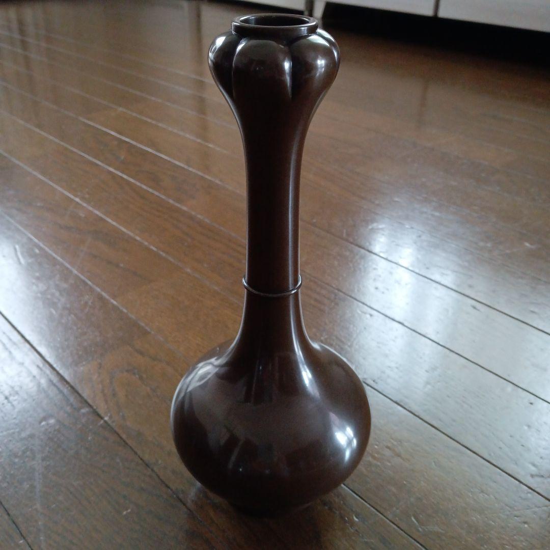 唐銅　柑子口花入　釜師大西清右衛門造　茶道具