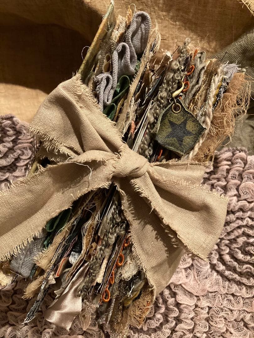 男前ジャンクジャーナル　雑記帳　数字　革タグ　ペイント　アンティーク