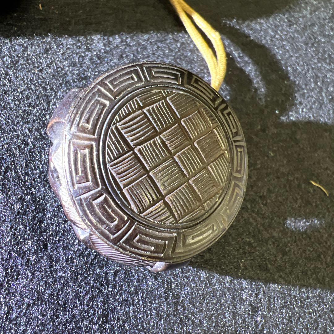 江戸時代　蒔絵木彫五段印籠、透彫木彫根付　43g 東Y8-0109☆2Fタルチ