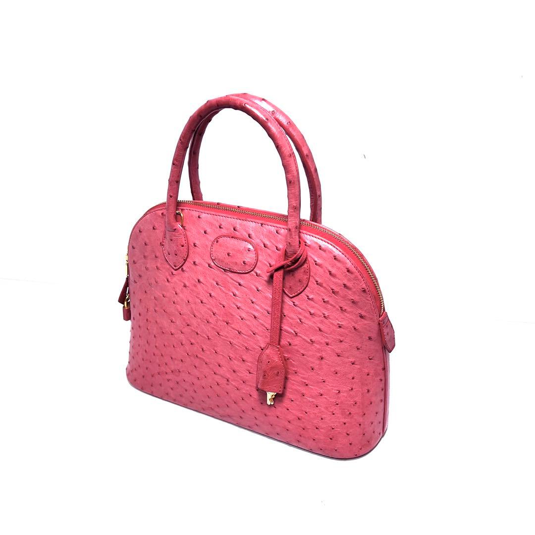 【美品】KWANPEN クワンペン/オーストリッチ/ゴールド金具/ハンドバッグ