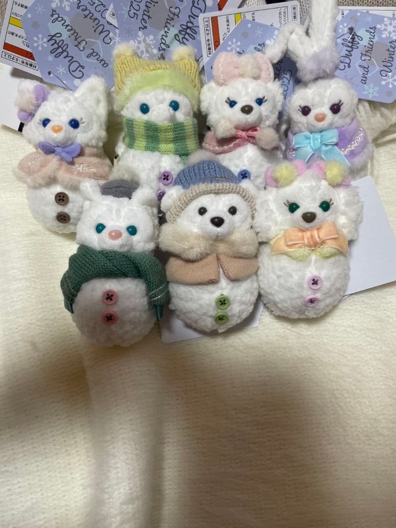 ぬいぐるみチャーム コンプ 7種 シークレットオブスノーウィーデイ ダッフィー
