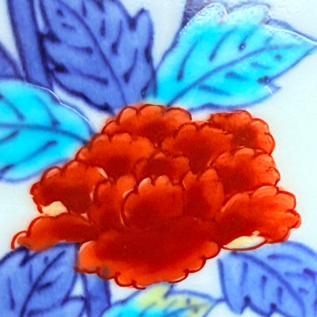 名工　十二代今泉今右衛門　「色鍋島花文様花器」　二重共箱　六角形　名品