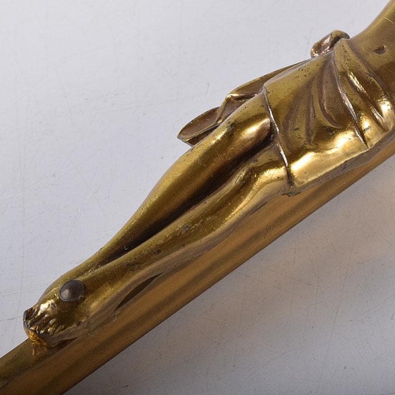 西ドイツ　銅製　キリスト磔刑像　クロス　十字架　C　7763