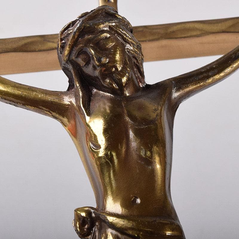 西ドイツ　銅製　キリスト磔刑像　クロス　十字架　C　7763