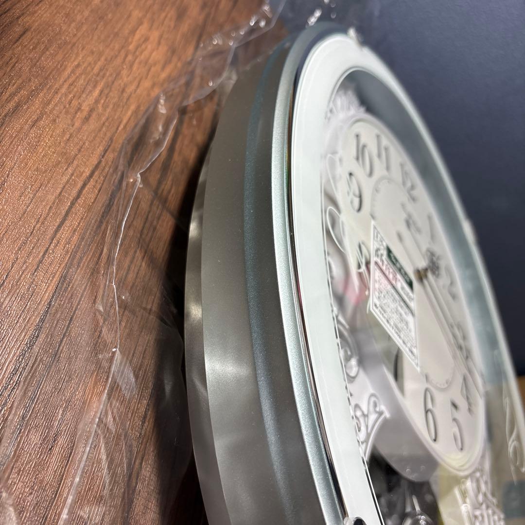 リズム掛け時計 電波時計アナログ スモールワールドプラウド 4MN523RH05