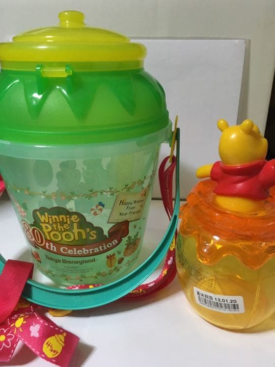 くまのプーさん、ポップコーン入れ、小物入れ、ディズニーランド、80周年記念グッズ