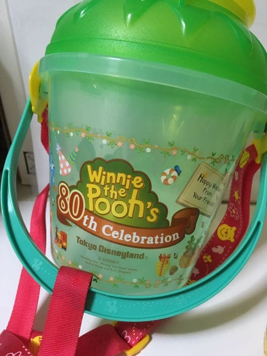 くまのプーさん、ポップコーン入れ、小物入れ、ディズニーランド、80周年記念グッズ