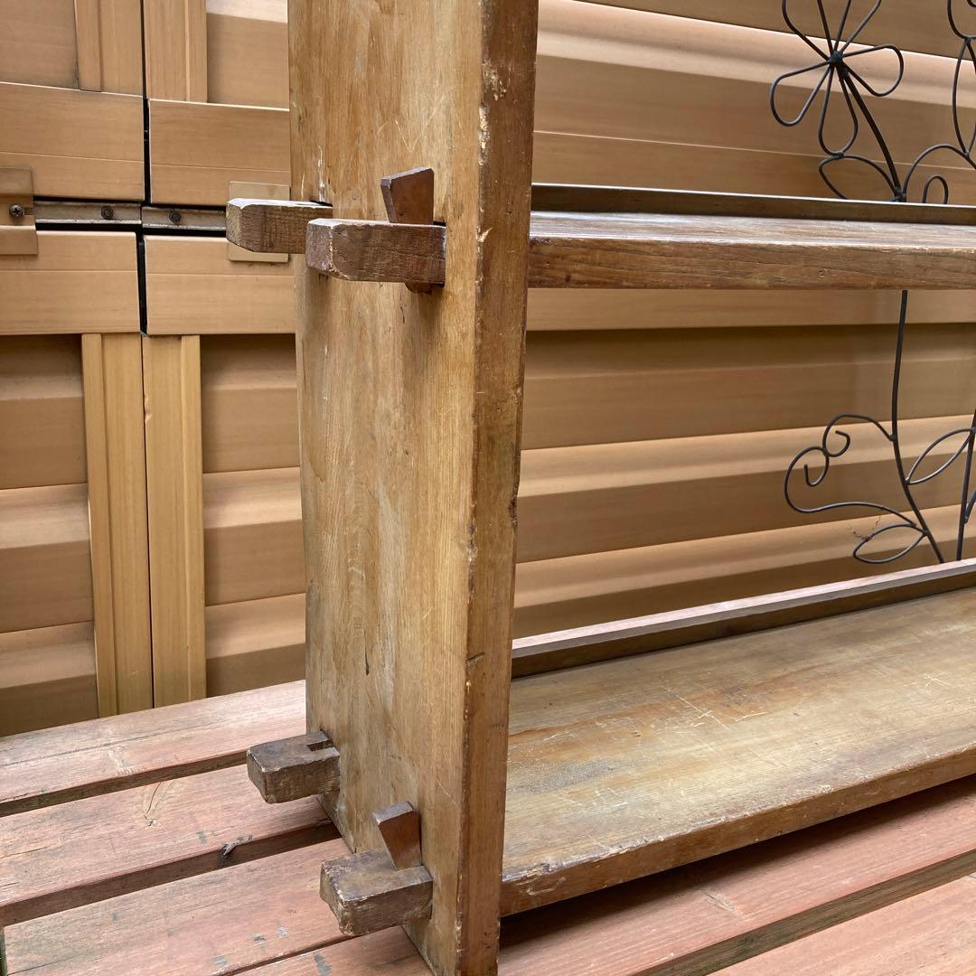 昭和レトロ　本棚　楔棚　木製　くさび