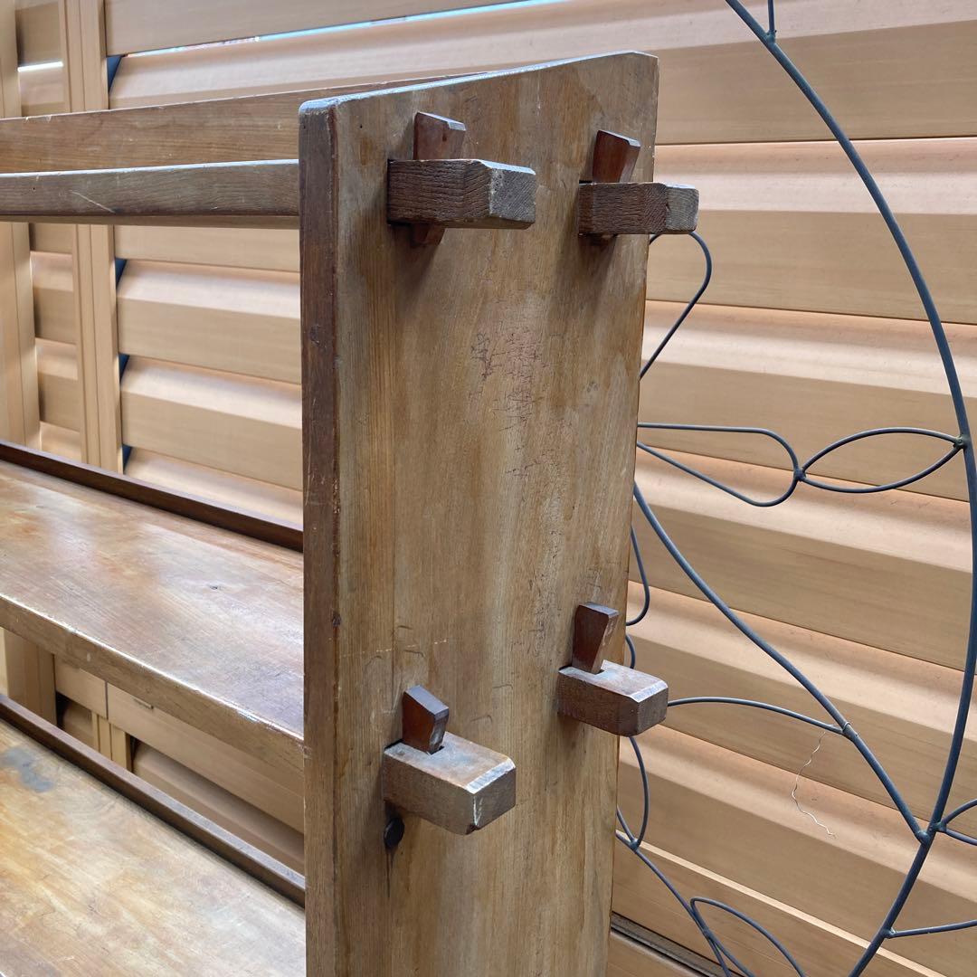 昭和レトロ　本棚　楔棚　木製　くさび