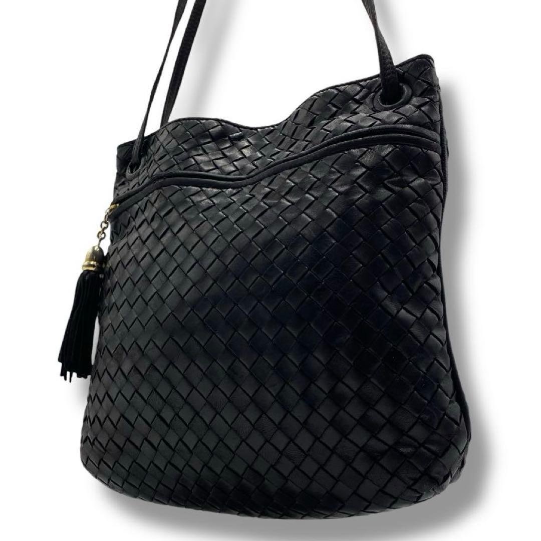 良品 ボッテガヴェネタ イントレチャート ショルダーバッグ レザー ビンテージ