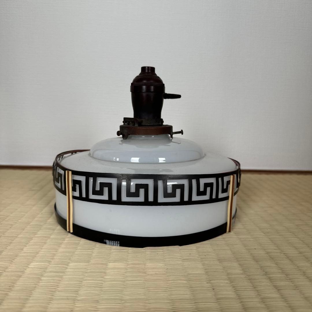 旧家 古民家アンティーク電傘 ソケット付き ミルクガラス ぼんぼり照明