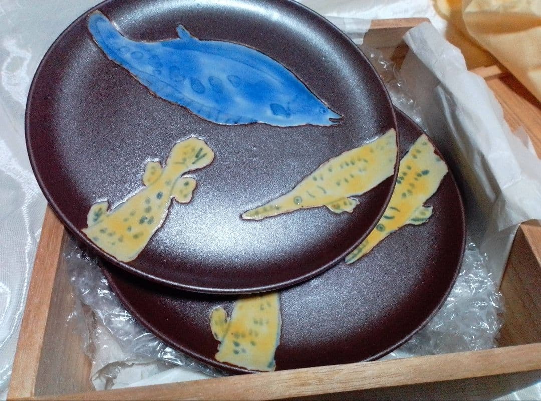 九谷吸坂窯　魚之銘々皿5枚組