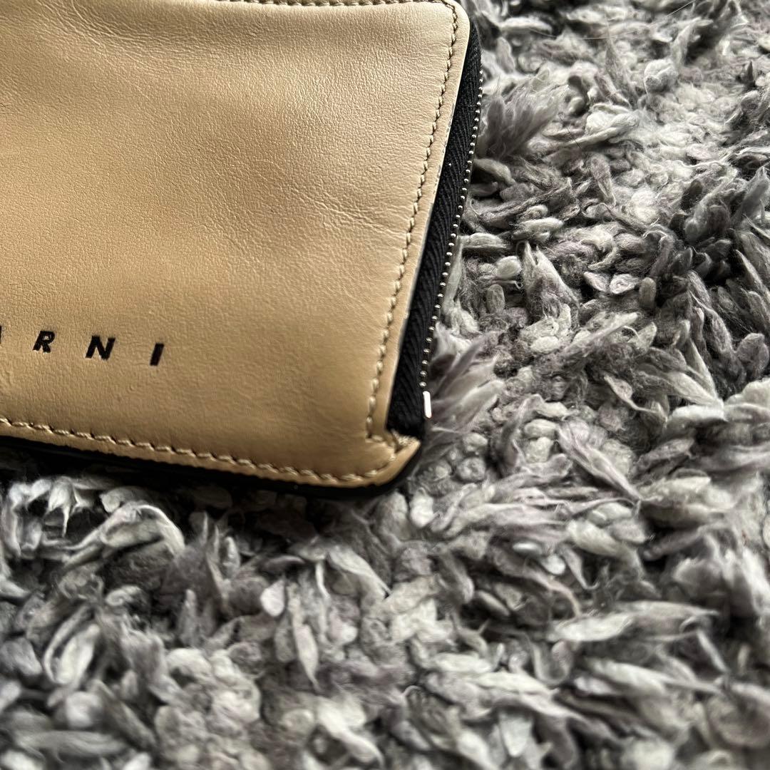 【美品！】MARNI ネックポーチ ケース ウォレット ベージュ ブラック