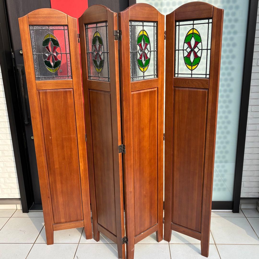 ステンドグラス　パーテーション　無垢.