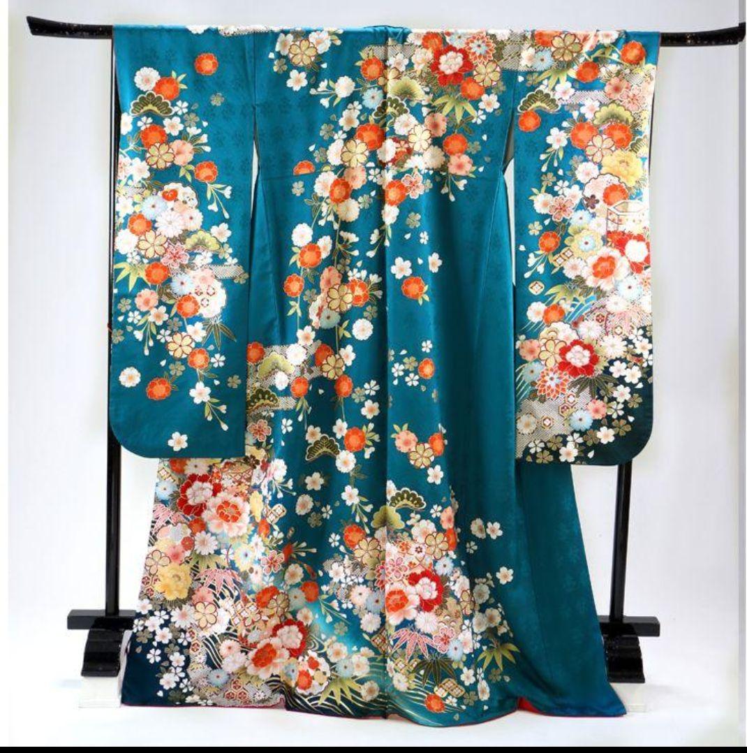 振袖フルセット‼️ターコイズブルーで素敵なお色