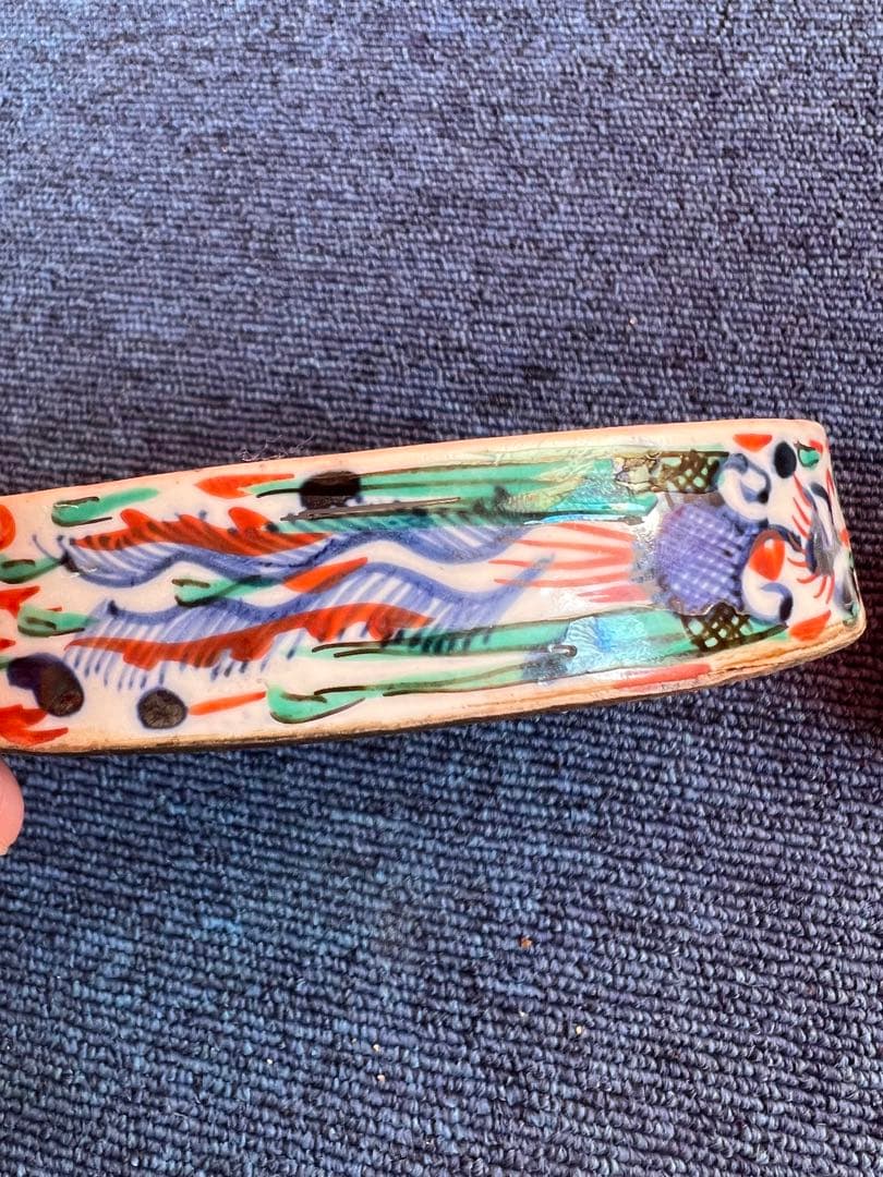 1035 中国　骨董　大明萬暦年製　龍紋　瓢箪型　硯　2客　時代物