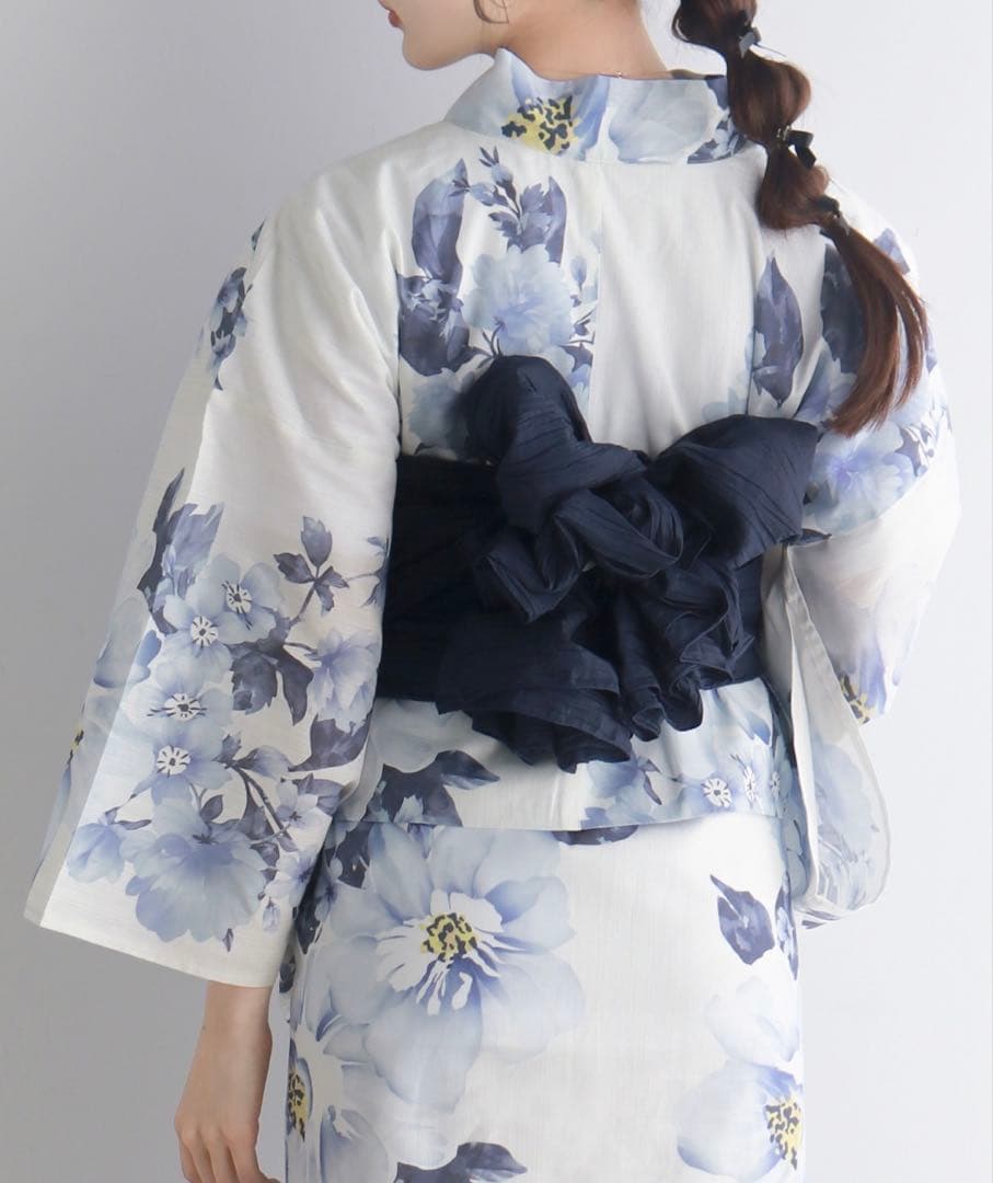 1人で簡単着付け ワンピース 浴衣 2点セット( ワンピース浴衣 + 帯 )