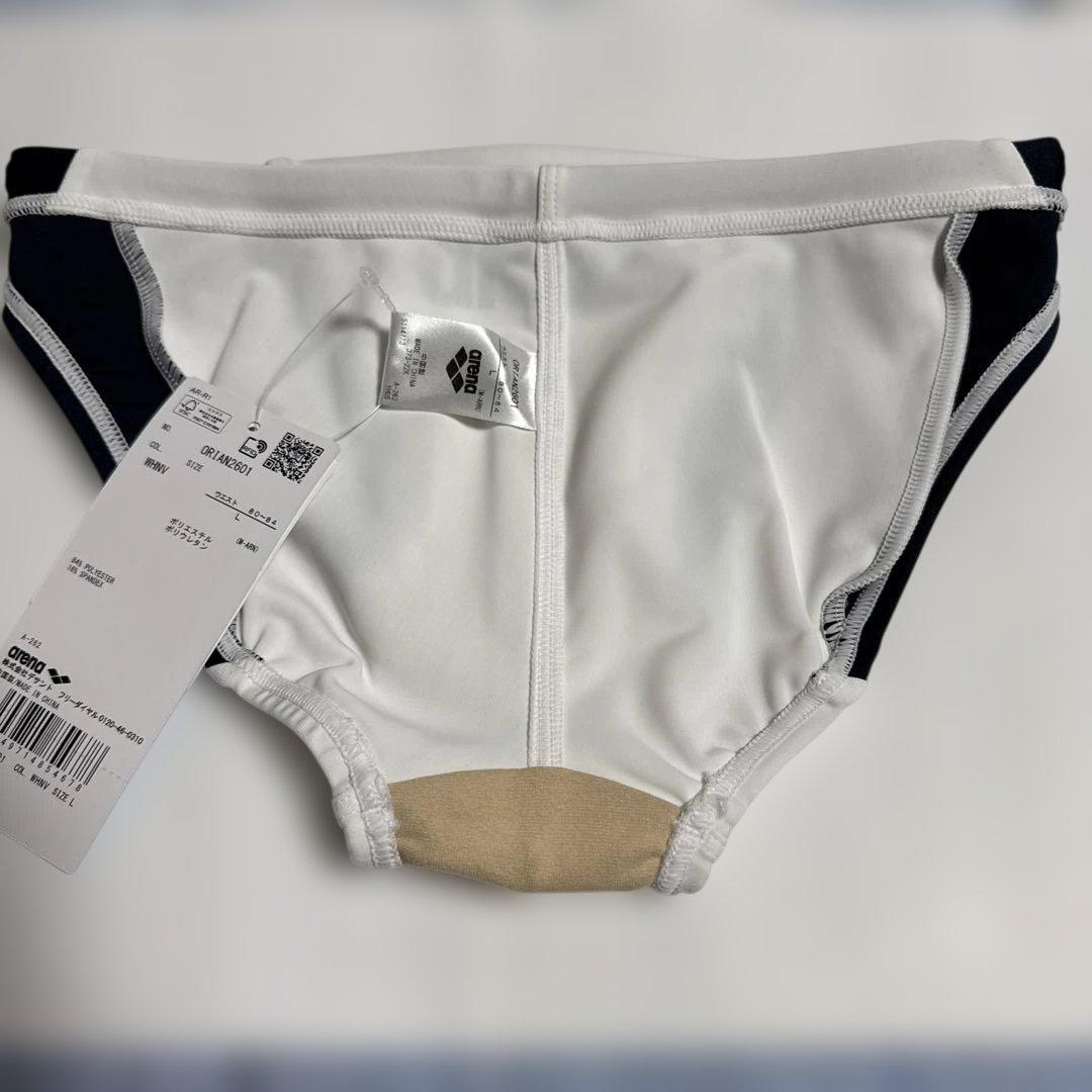 arena 競泳用水着 ホワイト/ネイビー 競パン Lサイズ