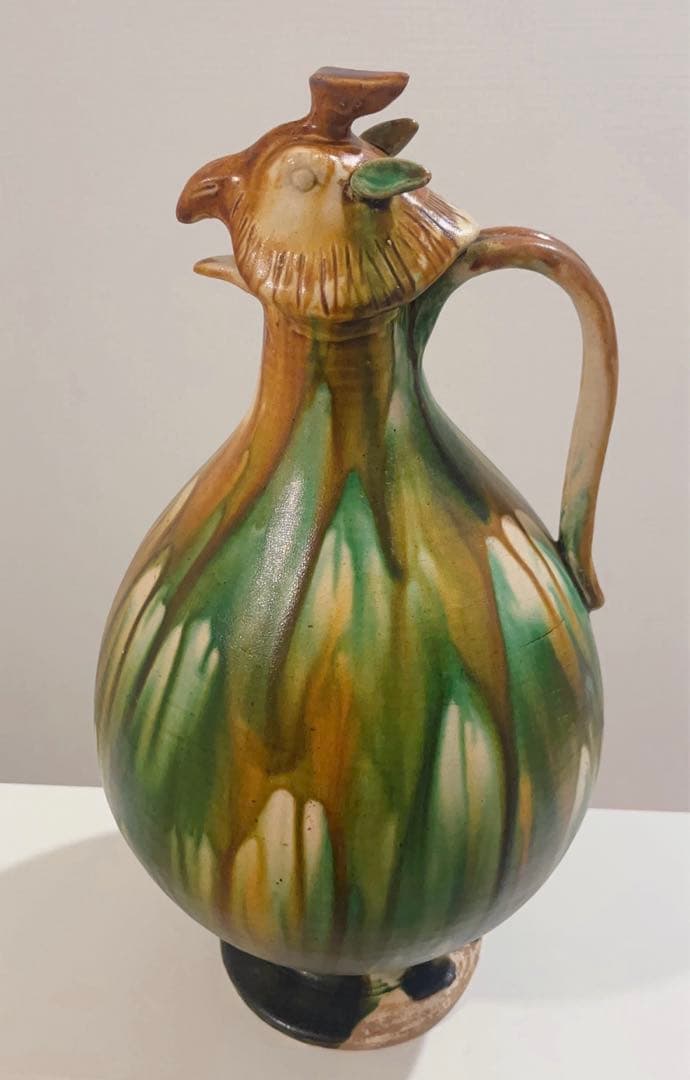 唐三彩鳳首執壺　陶芸　骨董品　古美術