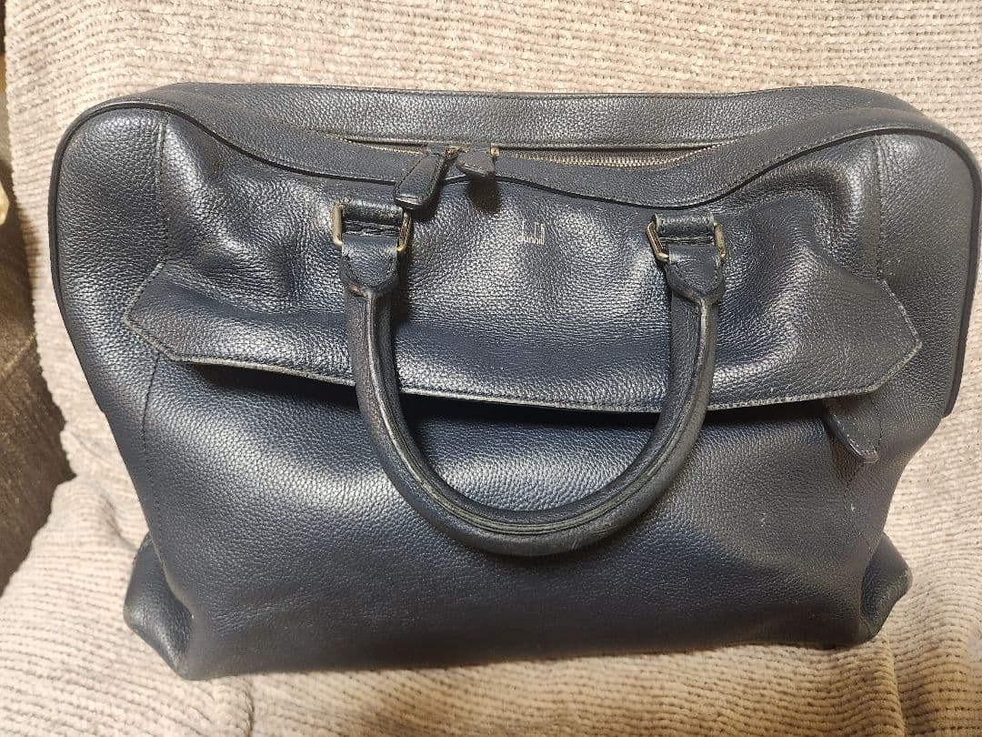 入手困難✨ ダンヒル ベルク ビジネスバッグ レザー A4資料 銀ロゴ ネイビー