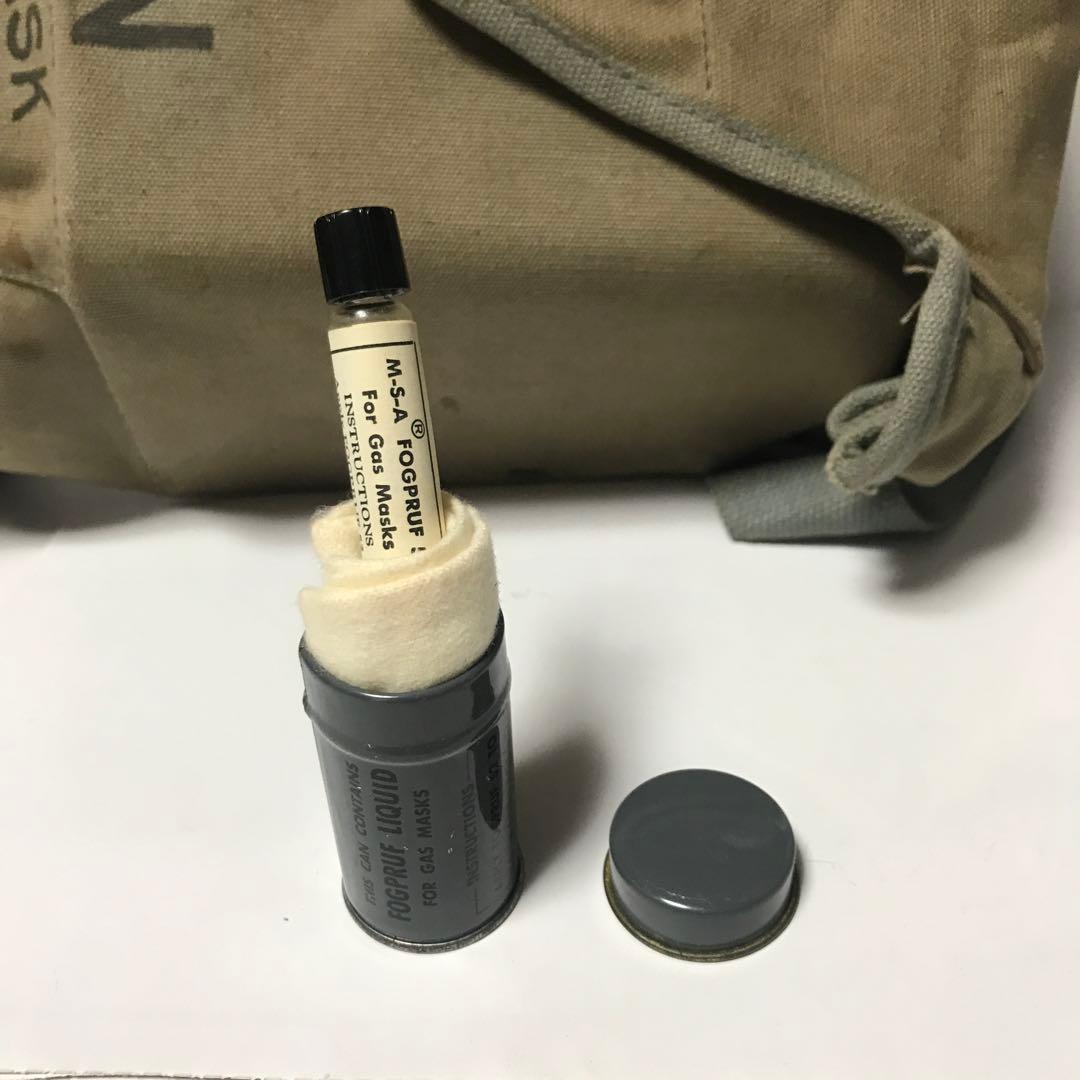 米軍　USNガスマスク&バック&曇り止め用缶計3個セット