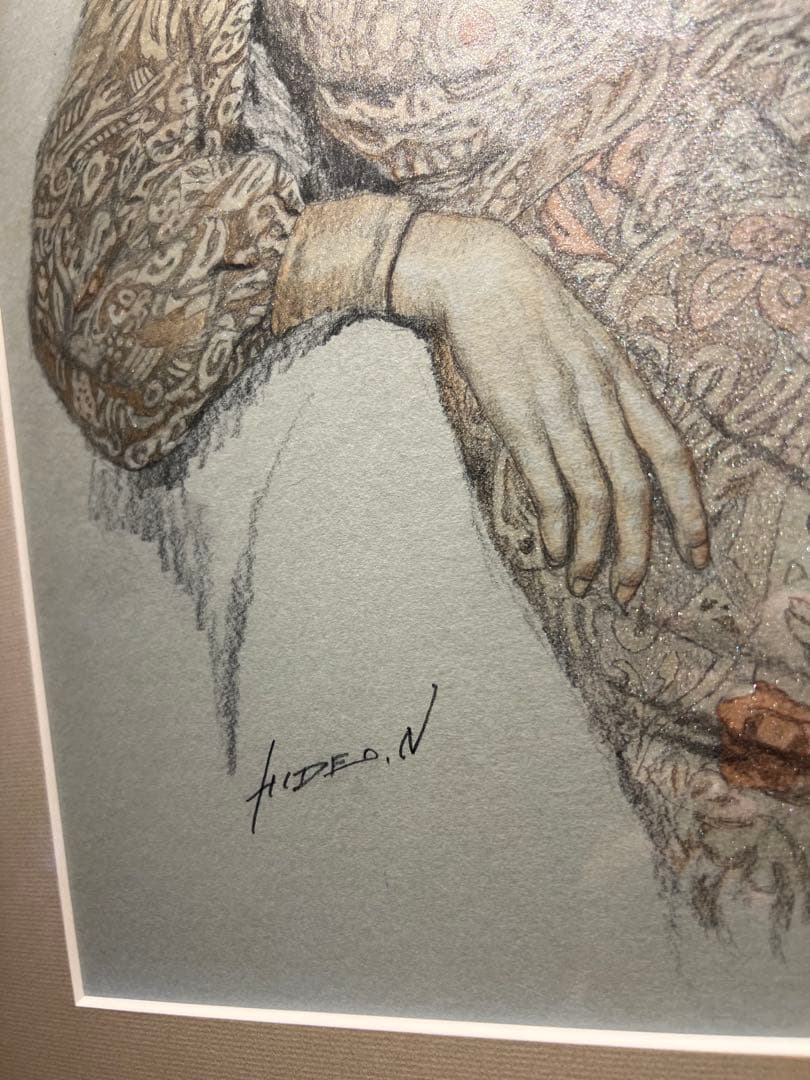 他の人発送×中村英夫【婦人像】パステル　水彩