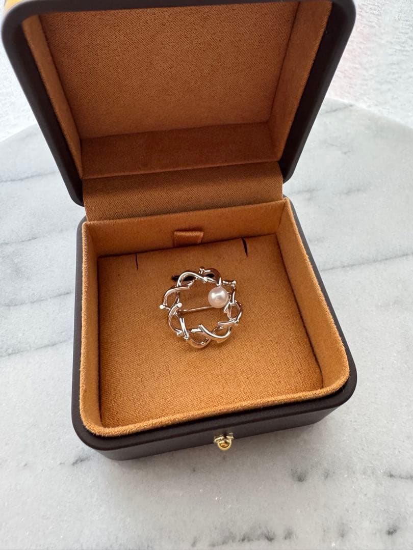 MIKIMOTO ミキモト 幸福の木 シルバー パール ブローチ