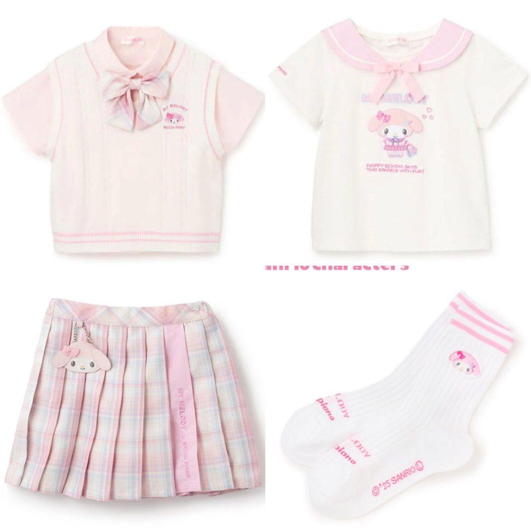 メゾピアノ　マイメロ　ブラウス　スカート　ソックス