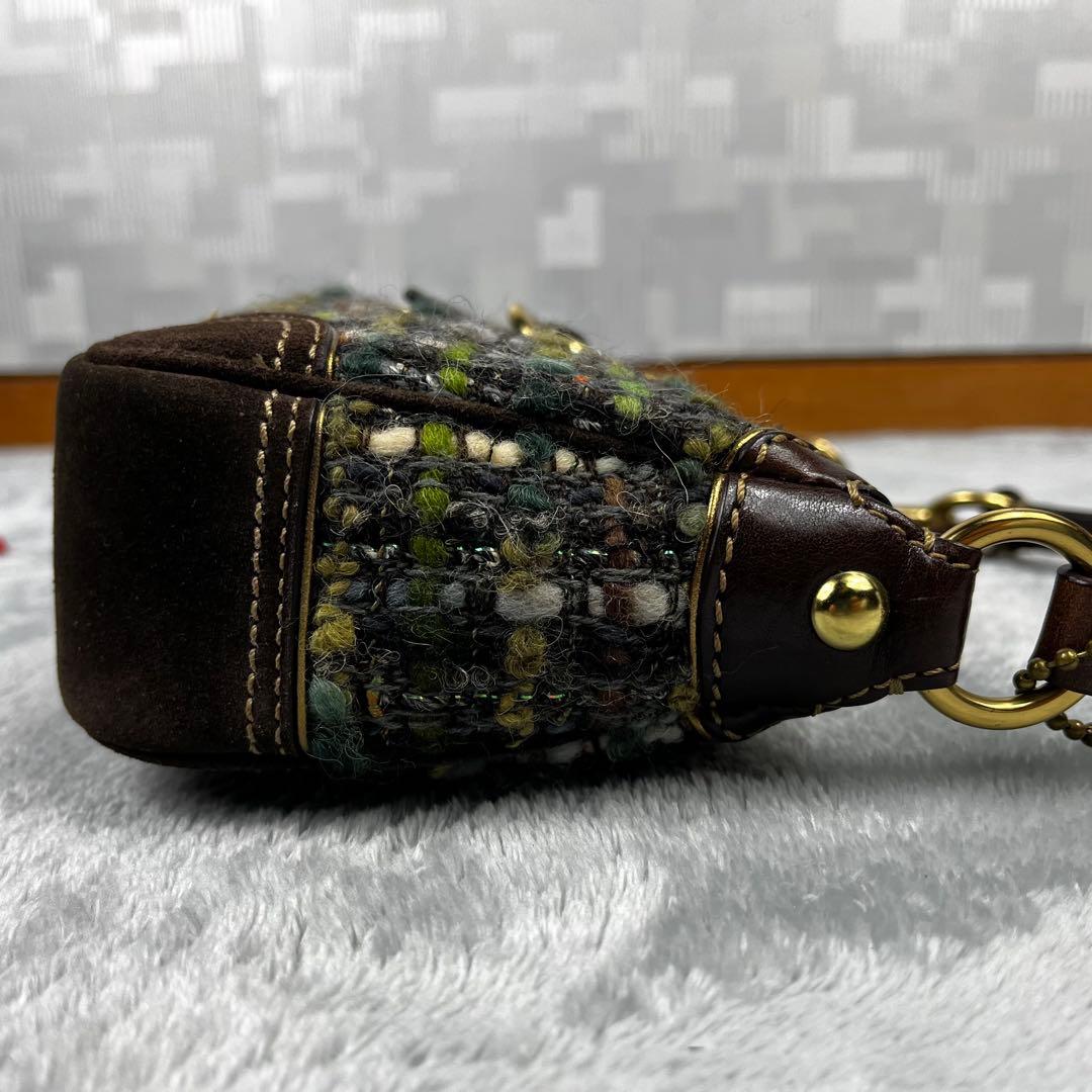 COACH コーチ アクセサリーポーチ ツイード スエード