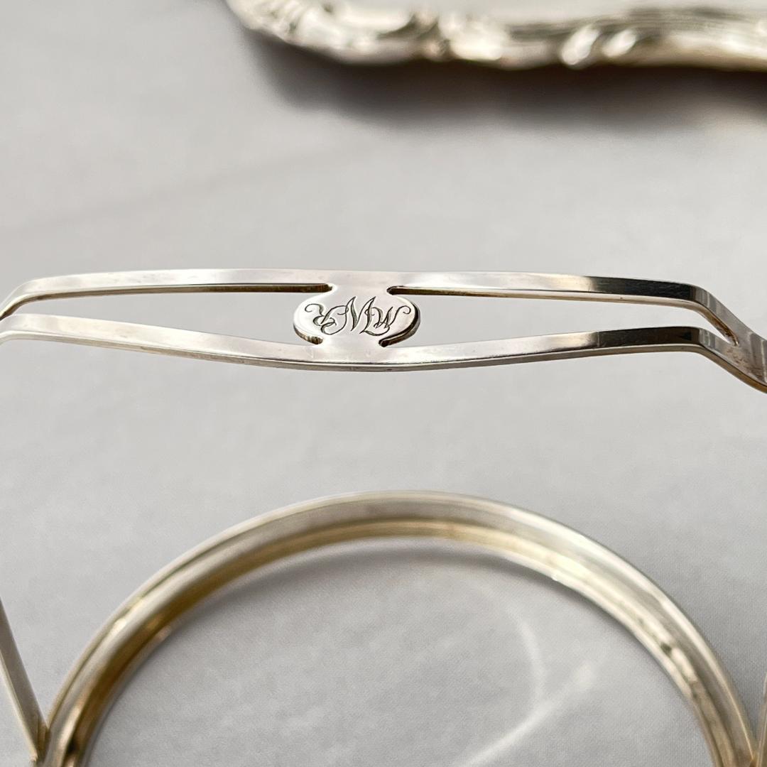 【Webster】【純銀 / ガラス】ワイングラスコースター 6枚 スターリング