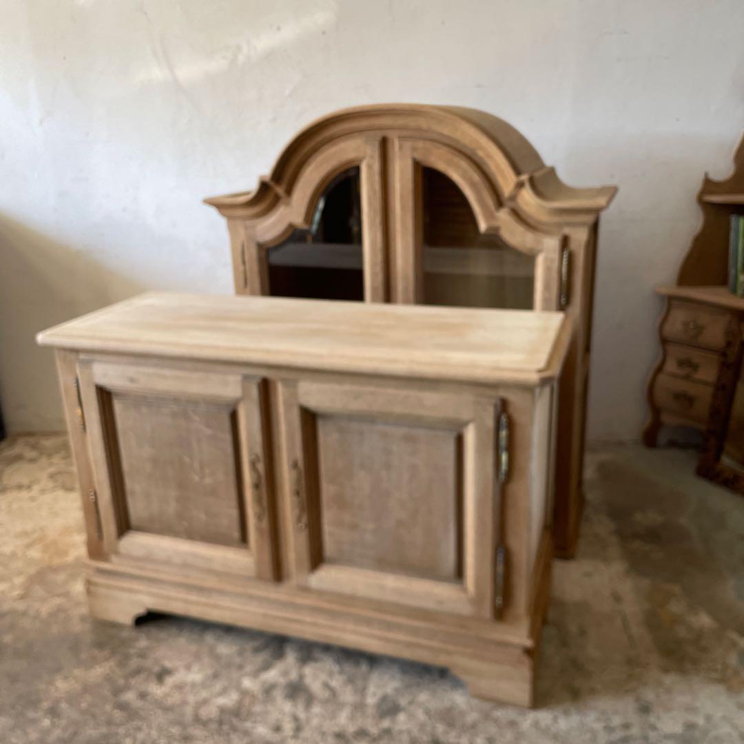 ビンテージ ガラス収納キャビネット ショーケース 食器棚