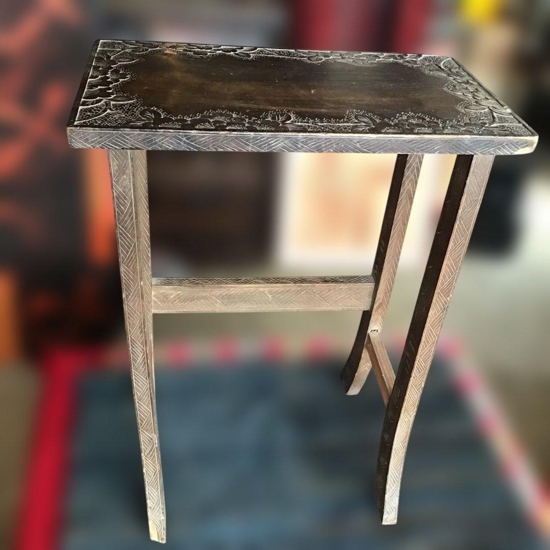 アンティーク軽井沢彫り　櫻　花台　収納　家具