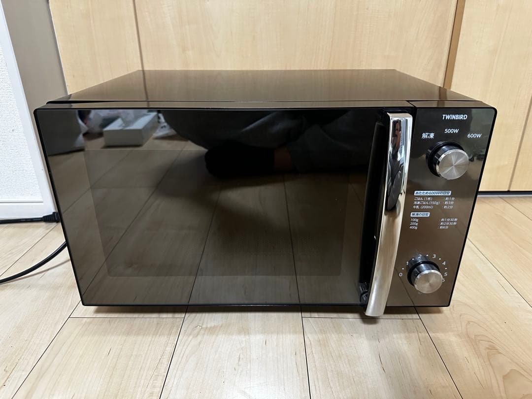 TWINBIRD ミラーガラストップ電子レンジ DR-D278 ブラック