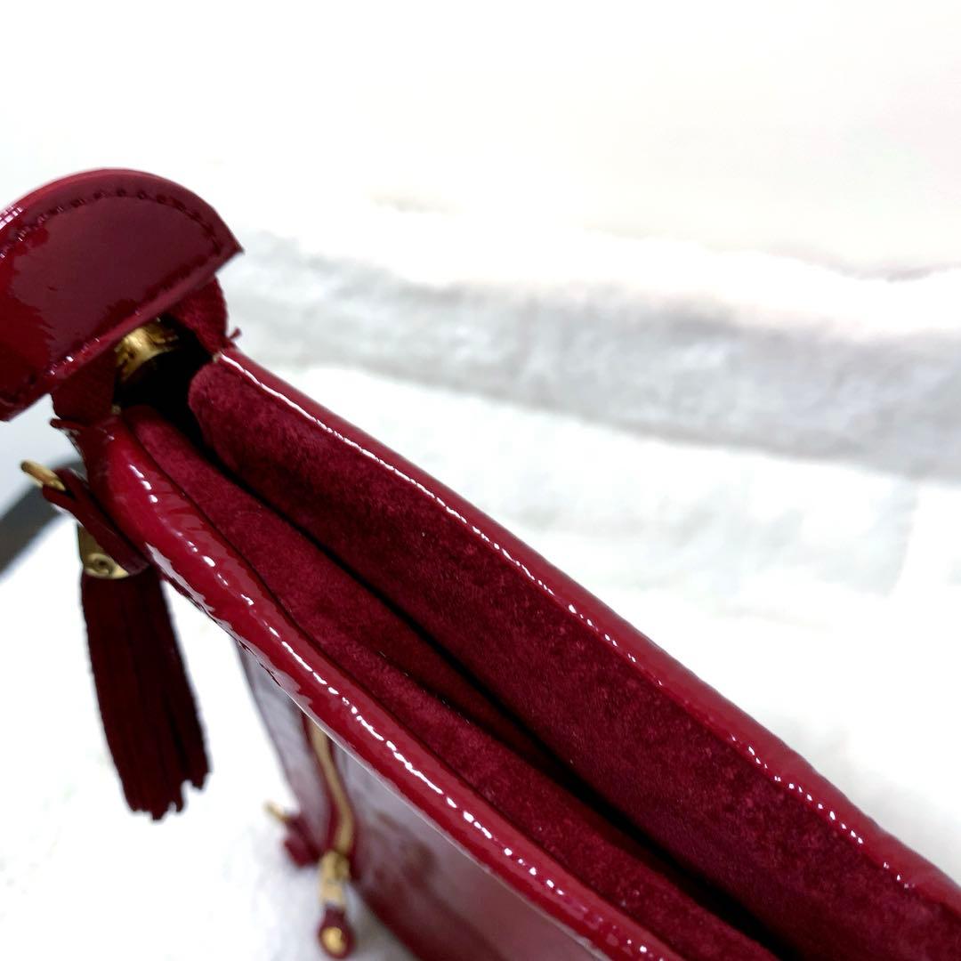 ATAO ブーブー お財布ポシェット ショルダーバッグ エナメル レッド 金