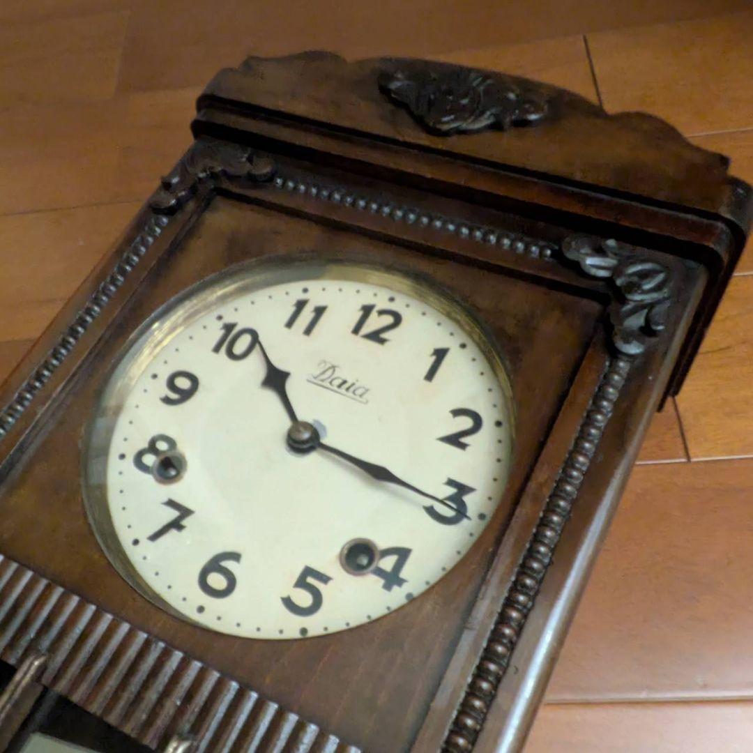 古時計　アンティーク掛時計　振り子時計　レトロ時計　ゼンマイ掛時計
