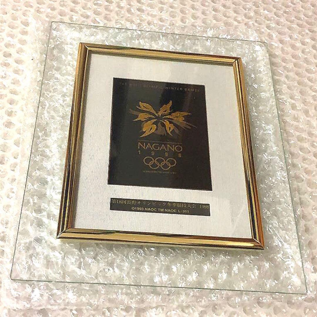 長野オリンピック 公式ライセンス メモリアルプレート 五輪 漆器 蒔絵 黄銅版