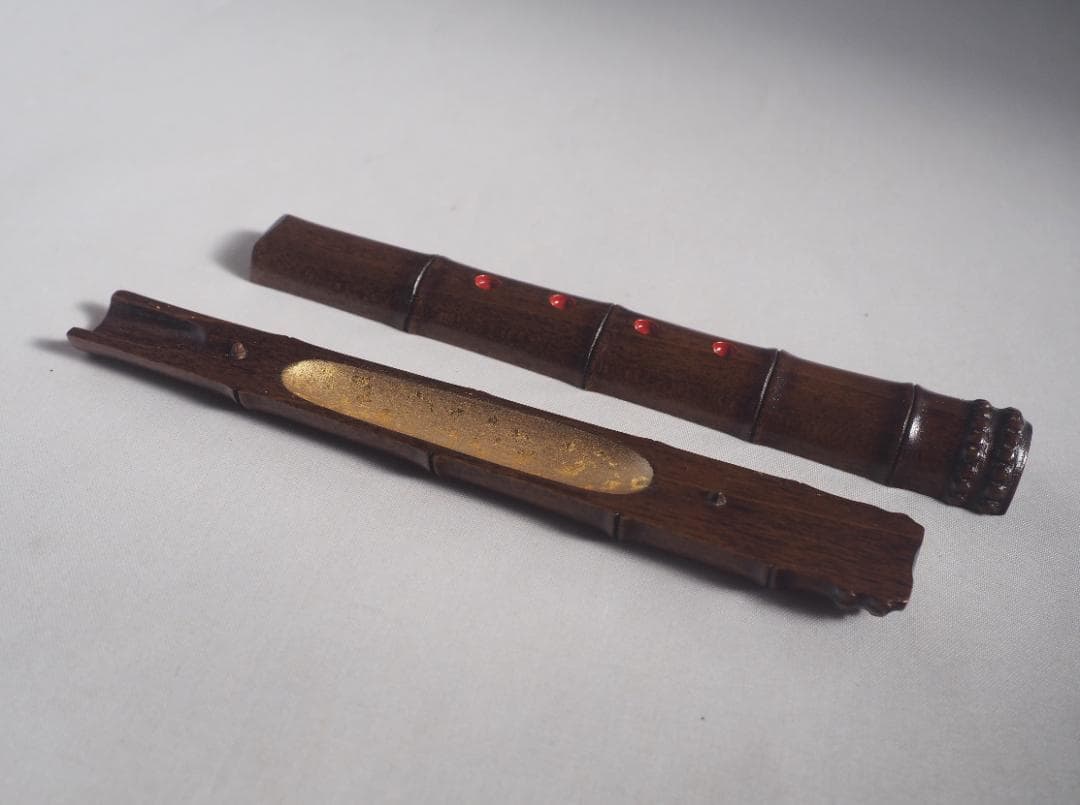 篠原如雪造　尺八香合（共箱）