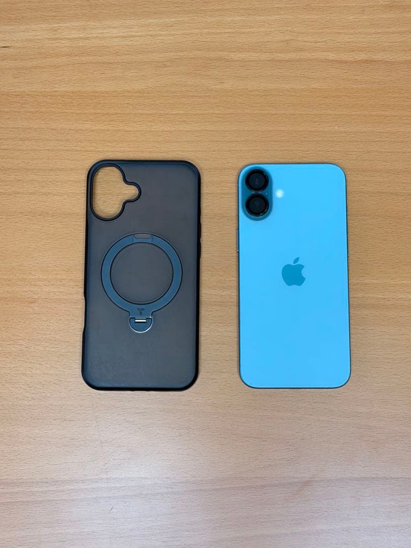 Apple iPhone 16 Plusティール　バッテリー100% ケース付き