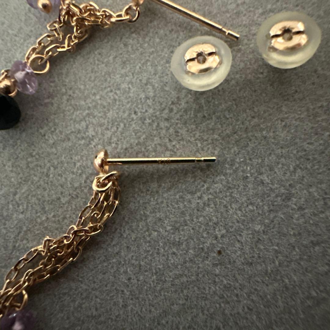 K18刻印ピアス アメジスト