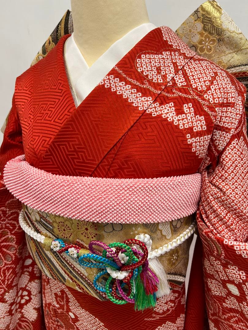 振り袖　フルセット　別誂長襦袢　ガード加工　金彩加工　刺繍入り　絞り入り　674