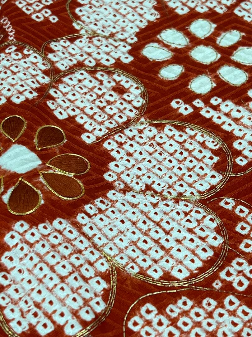 振り袖　フルセット　別誂長襦袢　ガード加工　金彩加工　刺繍入り　絞り入り　674