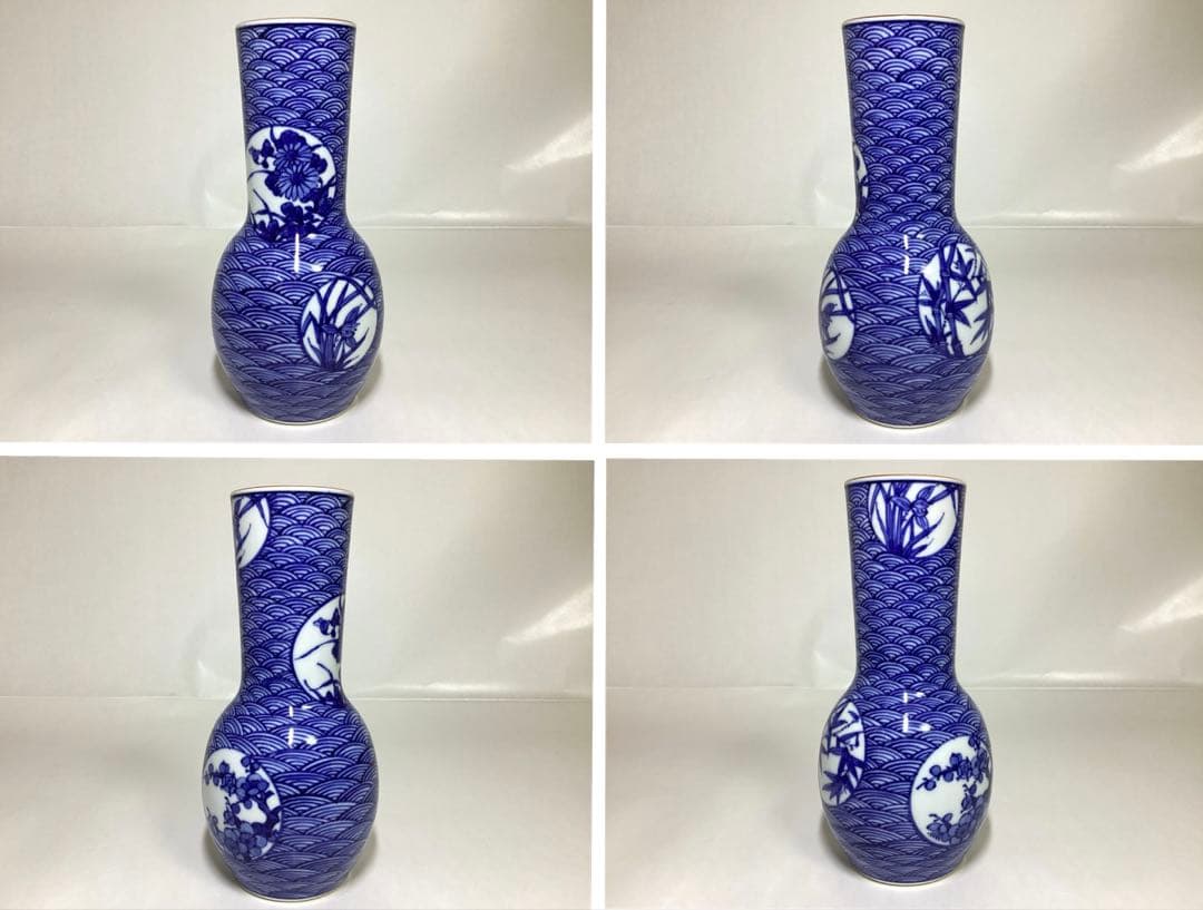 茶道具 古物品 皆具 祥瑞 青海波 四君子 杉田祥平 木箱入