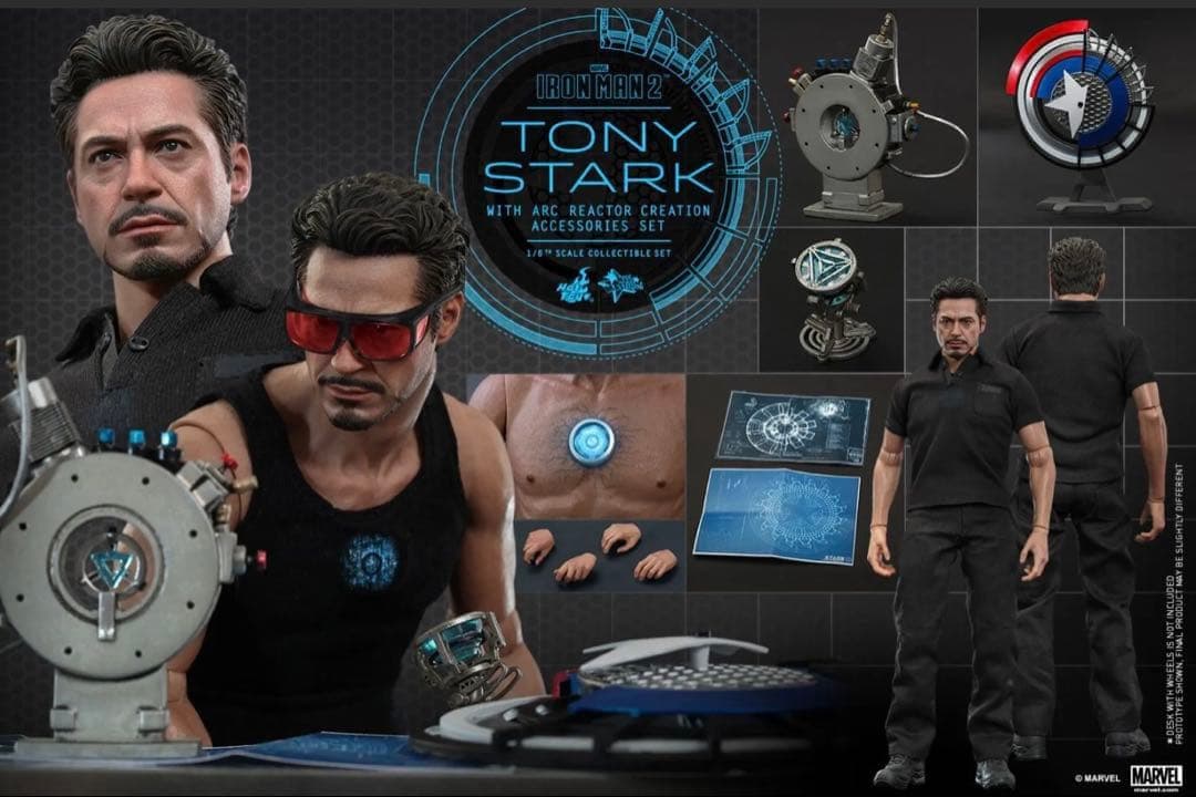 1/6 アイアンマン2 ホットトイズ　トニー・スターク アークリアクター開発版