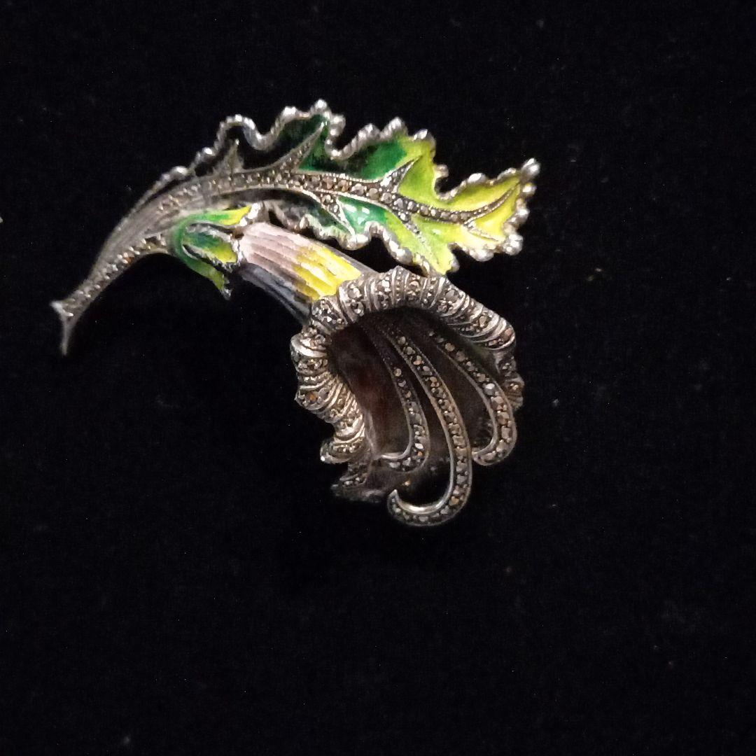 アンティーク純銀製ブローチ