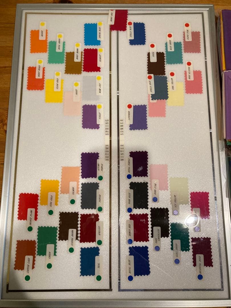 【美品】パーソナルカラー診断用ドレープ　40色　色見本表付き