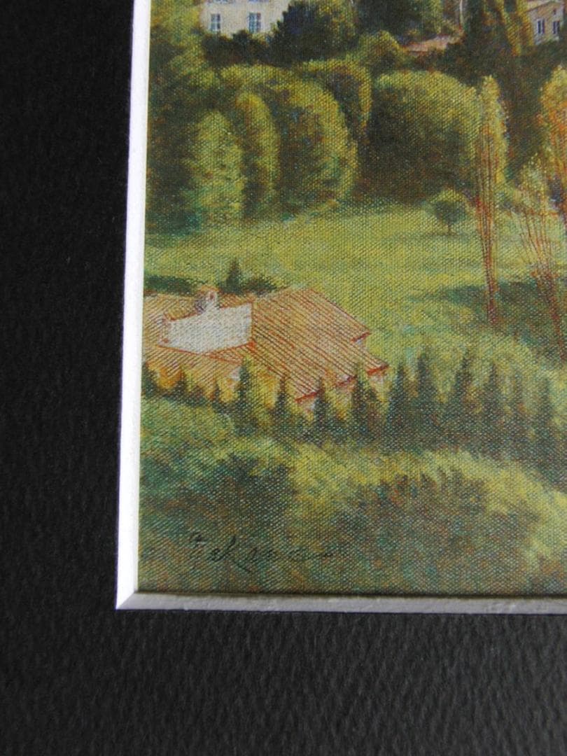 中根寛、【丘の街（サンポール）】、希少な額装用画集より、新品額装付、状態良好