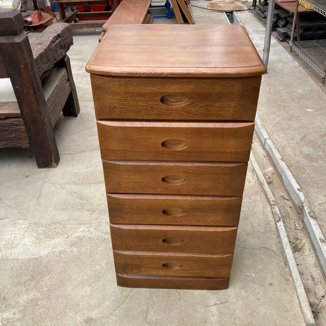 ユ*ー様 小さめの木製チェスト 6段 引き出し 高さ83cm 幅42cm 奥行き