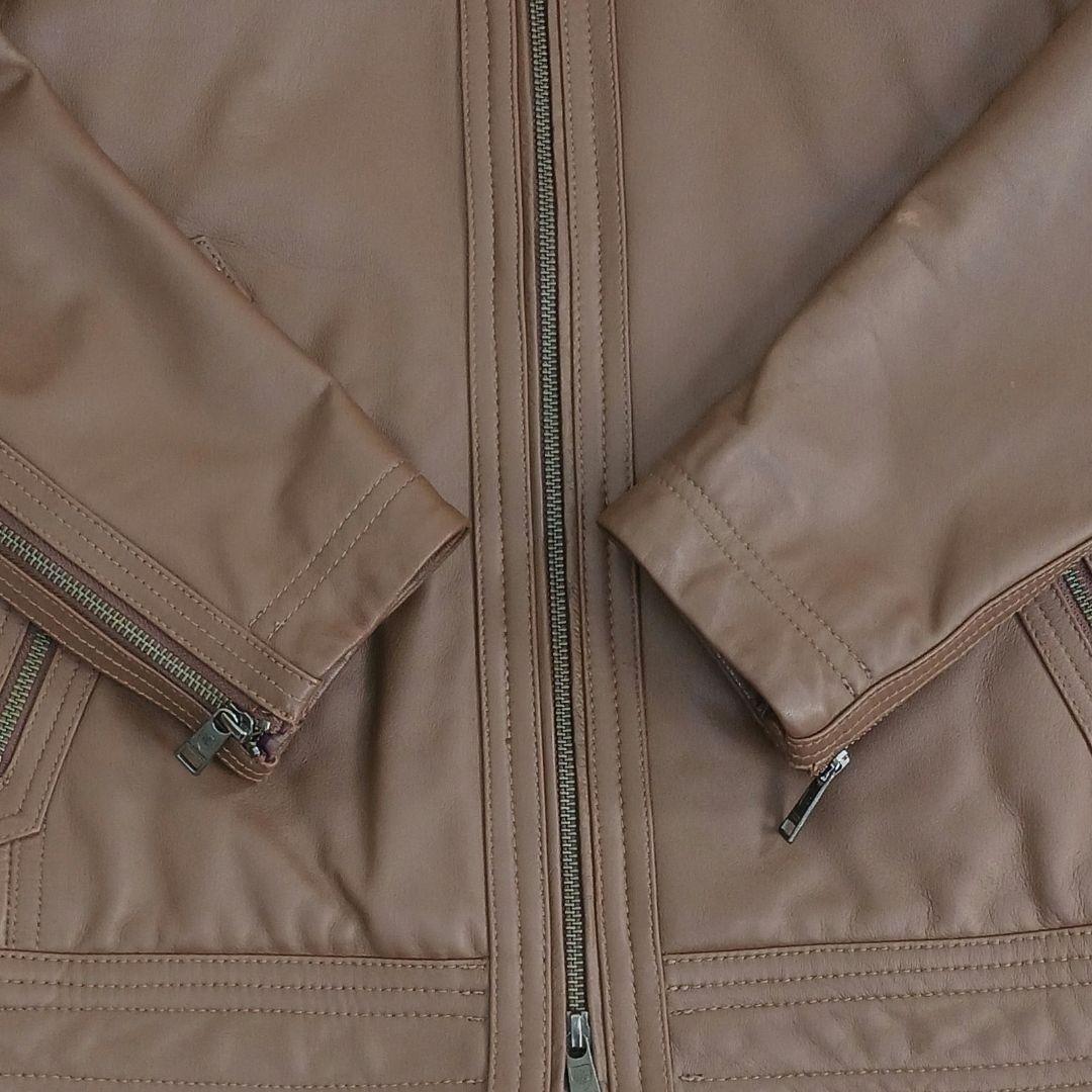 ✨美品✨LLサイズ✨ブラックレーベル　レザーライダース　ラビットファー　キャメル